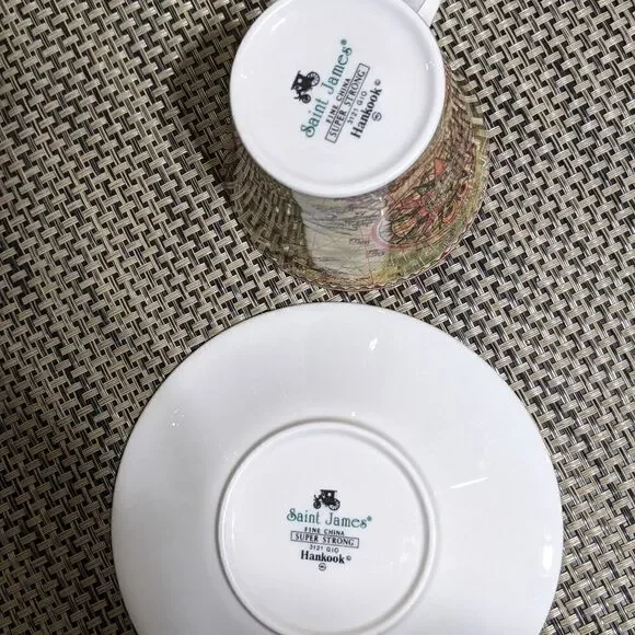 Saint James Super Strong Fine China Hankook tea cup +plate - Picture 7 of 8